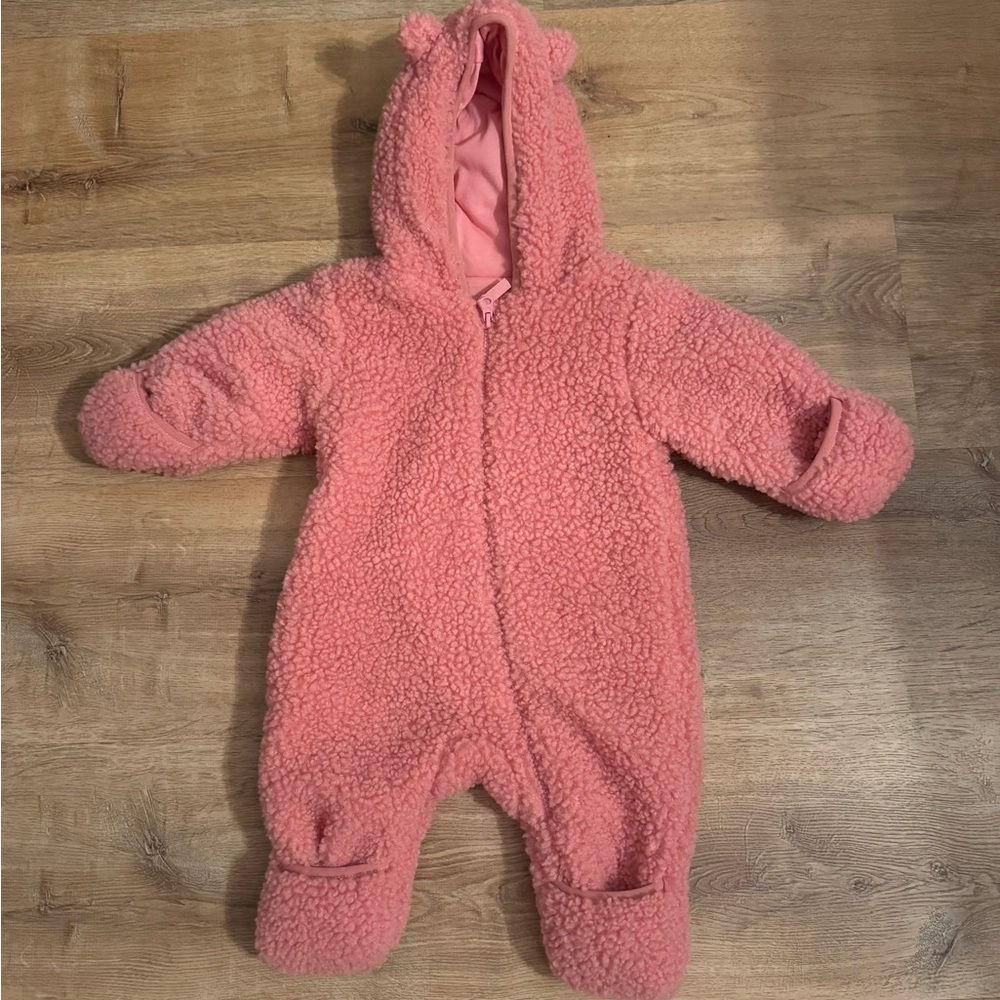 Wonder Nation Pink Sherpa Baby Footie